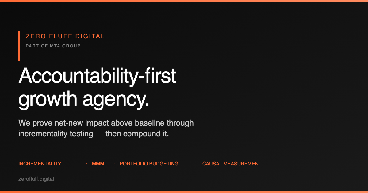 Incrementality-First Paid Media | Zero Fluff Digital